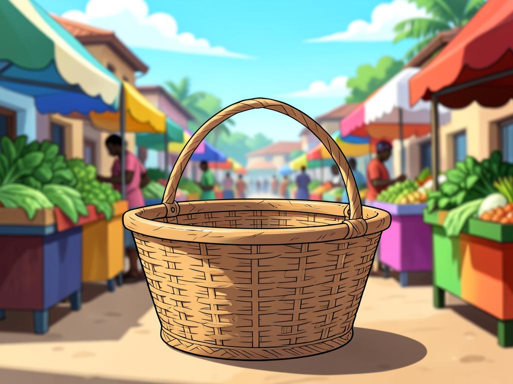 Empty basket at the market